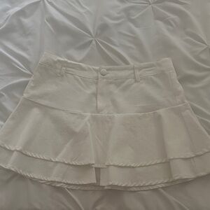 Princess Polly White Ruffle Mini Skirt
